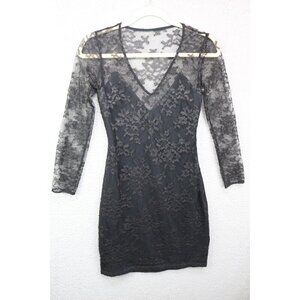 Express Black Lace V-Neck Dress-Whimsigoth-Size 0-New with Tags